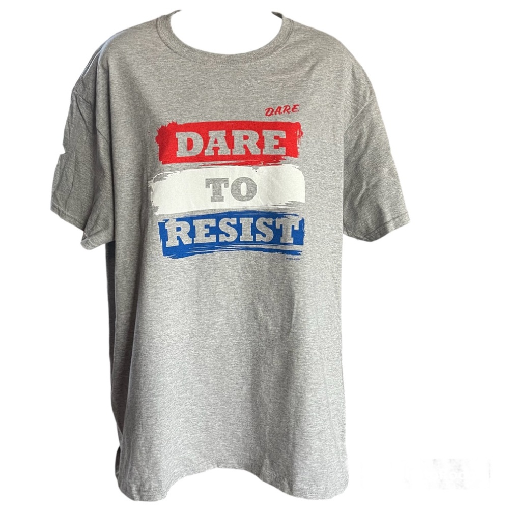 FRUIT of the Loom Unisex Gray DARE Graphic crew neck t shirt size large
